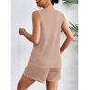 Ekouaer Pajamas Tank Top and Shorts Lounge Sets Waffle Knit V Neck Pj Short Sets Casual Outfits for Women(Light Pink)