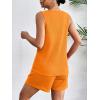 Ekouaer Pajamas Tank Top and Shorts Lounge Sets Waffle Knit V Neck Pj Short Sets Casual Outfits for Women(Orange)