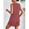Ekouaer Pajamas Tank Top and Shorts Lounge Sets Waffle Knit V Neck Pj Short Sets Casual Outfits for Women(Red)