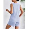 Ekouaer Pajamas Tank Top and Shorts Lounge Sets Waffle Knit V Neck Pj Short Sets Casual Outfits for Women(Sky Blue)