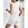 Ekouaer Pajamas Tank Top and Shorts Lounge Sets Waffle Knit V Neck Pj Short Sets Casual Outfits for Women(White)
