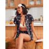 Ekouaer Pajamas for Women Set Button Up Pjs Short Sleeve Ruffle Sleepwear Notch Collar Bride Soft Pj Lounge Sets S-XXL(Flamingo)