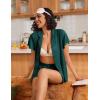 Ekouaer Pajamas for Women Set Button Up Pjs Short Sleeve Ruffle Sleepwear Notch Collar Bride Soft Pj Lounge Sets S-XXL(Green)