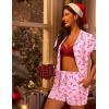 Ekouaer Pajamas for Women Set Button Up Pjs Short Sleeve Ruffle Sleepwear Notch Collar Bride Soft Pj Lounge Sets S-XXL(Pink Bow Tie)