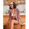 Ekouaer Pajamas for Women Set Button Up Pjs Short Sleeve Ruffle Sleepwear Notch Collar Bride Soft Pj Lounge Sets S-XXL(Taro Purple)