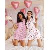 Ekouaer Pajamas for Women Set Button Up Pjs Short Sleeve Ruffle Sleepwear Notch Collar Bride Soft Pj Lounge Sets S-XXL(White Love Heart)