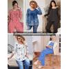 Ekouaer Pajamas for Women Set Long Sleeve Sleepwear Top & Pants Pjs Comfy 2 Piece Lounge Set with Pockets S-XXL(Blue Pot)