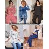 Ekouaer Pajamas for Women Set Long Sleeve Sleepwear Top & Pants Pjs Comfy 2 Piece Lounge Set with Pockets S-XXL(Blue Sky)