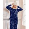 Ekouaer Pajamas for Women Set Long Sleeve Sleepwear Top & Pants Pjs Comfy 2 Piece Lounge Set with Pockets S-XXL(Blue Sky)