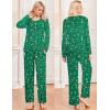 Ekouaer Pajamas for Women Set Long Sleeve Sleepwear Top & Pants Pjs Comfy 2 Piece Lounge Set with Pockets S-XXL(Christmas Green)