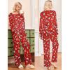 Ekouaer Pajamas for Women Set Long Sleeve Sleepwear Top & Pants Pjs Comfy 2 Piece Lounge Set with Pockets S-XXL(Christmas Red)