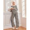 Ekouaer Pajamas for Women Set Long Sleeve Sleepwear Top & Pants Pjs Comfy 2 Piece Lounge Set with Pockets S-XXL(Leopard)