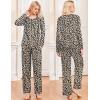 Ekouaer Pajamas for Women Set Long Sleeve Sleepwear Top & Pants Pjs Comfy 2 Piece Lounge Set with Pockets S-XXL(Leopard)