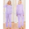 Ekouaer Pajamas for Women Set Long Sleeve Sleepwear Top & Pants Pjs Comfy 2 Piece Lounge Set with Pockets S-XXL(Purple Floral)