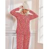 Ekouaer Pajamas for Women Set Long Sleeve Sleepwear Top & Pants Pjs Comfy 2 Piece Lounge Set with Pockets S-XXL(Red Floral)