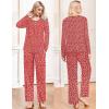 Ekouaer Pajamas for Women Set Long Sleeve Sleepwear Top & Pants Pjs Comfy 2 Piece Lounge Set with Pockets S-XXL(Red Floral)
