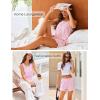 Ekouaer Pajamas for Women Sets Tank and Shorts, Summer Waffle Knit Striped 2-Piece Cute Pjs, Soft Sleeveless Loungewear Set(Pink and White Stripe)