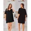 Ekouaer Plus Size Nightgowns for Women Oversized Sleep Shirt Short Sleeve Nightshirt T-Shirt Dress Sleepwear S-4XL(Black)