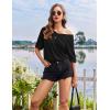 Ekouaer Plus Size Nightgowns for Women Oversized Sleep Shirt Short Sleeve Nightshirt T-Shirt Dress Sleepwear S-4XL(Black)