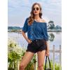 Ekouaer Plus Size Nightgowns for Women Oversized Sleep Shirt Short Sleeve Nightshirt T-Shirt Dress Sleepwear S-4XL(Blue Flower)