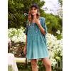 Ekouaer Plus Size Nightgowns for Women Oversized Sleep Shirt Short Sleeve Nightshirt T-Shirt Dress Sleepwear S-4XL(Blue Green Flower)