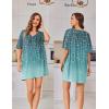 Ekouaer Plus Size Nightgowns for Women Oversized Sleep Shirt Short Sleeve Nightshirt T-Shirt Dress Sleepwear S-4XL(Blue Green Flower)