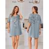 Ekouaer Plus Size Nightgowns for Women Oversized Sleep Shirt Short Sleeve Nightshirt T-Shirt Dress Sleepwear S-4XL(Grey Flower)