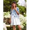 Ekouaer Plus Size Nightgowns for Women Oversized Sleep Shirt Short Sleeve Nightshirt T-Shirt Dress Sleepwear S-4XL(White Blue Flower)