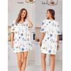 Ekouaer Plus Size Nightgowns for Women Oversized Sleep Shirt Short Sleeve Nightshirt T-Shirt Dress Sleepwear S-4XL(White Flower)