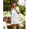 Ekouaer Plus Size Nightgowns for Women Oversized Sleep Shirt Short Sleeve Nightshirt T-Shirt Dress Sleepwear S-4XL(White Flower)