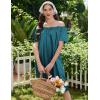 Ekouaer Satin Nightgowns for Women 2 Pack Silk Nightgown Pleated Loose Night Shirts Short Sleeve Sleep Shirts(Pink/Blue Green)