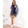 Ekouaer Sleep Shirts for Women Short Sleeve Night Shirts for Sleeping Pullover Nightgown Soft Nightdress S-XXXL(Butterfly Print)