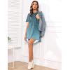 Ekouaer Sleep Shirts for Women Short Sleeve Night Shirts for Sleeping Pullover Nightgown Soft Nightdress S-XXXL(Cyan Vines)