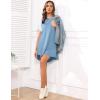 Ekouaer Sleep Shirts for Women Short Sleeve Night Shirts for Sleeping Pullover Nightgown Soft Nightdress S-XXXL(Light Blue)