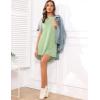 Ekouaer Sleep Shirts for Women Short Sleeve Night Shirts for Sleeping Pullover Nightgown Soft Nightdress S-XXXL(Light Green)