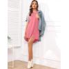 Ekouaer Sleep Shirts for Women Short Sleeve Night Shirts for Sleeping Pullover Nightgown Soft Nightdress S-XXXL(Light Pink)