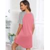 Ekouaer Sleep Shirts for Women Short Sleeve Night Shirts for Sleeping Pullover Nightgown Soft Nightdress S-XXXL(Light Pink)