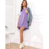 Ekouaer Sleep Shirts for Women Short Sleeve Night Shirts for Sleeping Pullover Nightgown Soft Nightdress S-XXXL(Lilac)