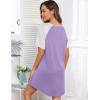 Ekouaer Sleep Shirts for Women Short Sleeve Night Shirts for Sleeping Pullover Nightgown Soft Nightdress S-XXXL(Lilac)