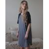 Ekouaer Sleep Shirts for Women Short Sleeve Night Shirts for Sleeping Pullover Nightgown Soft Nightdress S-XXXL(Navy Blue)