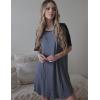 Ekouaer Sleep Shirts for Women Short Sleeve Night Shirts for Sleeping Pullover Nightgown Soft Nightdress S-XXXL(Navy Blue)