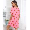 Ekouaer Sleep Shirts for Women Short Sleeve Night Shirts for Sleeping Pullover Nightgown Soft Nightdress S-XXXL(Pink Strawberry)