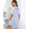 Ekouaer Sleep Shirts for Women Short Sleeve Night Shirts for Sleeping Pullover Nightgown Soft Nightdress S-XXXL(Purple Tie Dye)