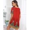 Ekouaer Sleep Shirts for Women Short Sleeve Night Shirts for Sleeping Pullover Nightgown Soft Nightdress S-XXXL(Red Boho Print)