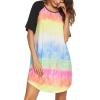 Ekouaer Sleep Shirts for Women Short Sleeve Night Shirts for Sleeping Pullover Nightgown Soft Nightdress S-XXXL(Tie Dye)