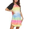 Ekouaer Sleep Shirts for Women Short Sleeve Night Shirts for Sleeping Pullover Nightgown Soft Nightdress S-XXXL(Tie Dye)