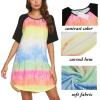 Ekouaer Sleep Shirts for Women Short Sleeve Night Shirts for Sleeping Pullover Nightgown Soft Nightdress S-XXXL(Tie Dye)