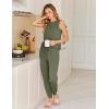 Ekouaer Two Piece Sets for Women Casual Travel Vacation Outfits Sleeveless Tops and Jogger Pants Lounge Set(Army Green)