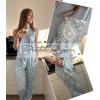 Ekouaer Two Piece Sets for Women Casual Travel Vacation Outfits Sleeveless Tops and Jogger Pants Lounge Set(Light Blue Floral)