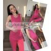 Ekouaer Two Piece Sets for Women Casual Travel Vacation Outfits Sleeveless Tops and Jogger Pants Lounge Set(Rose Red)